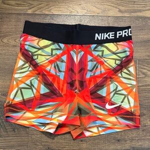 Nike Pro Women's Vibrant Geometric Athletic Shorts